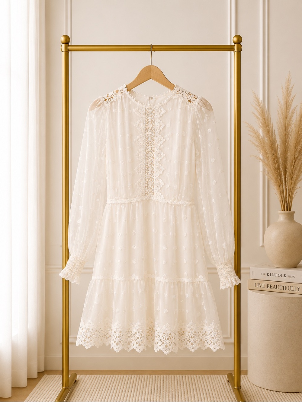 🔴 Lulus Lace-Trim Boho Mini Dress - Women